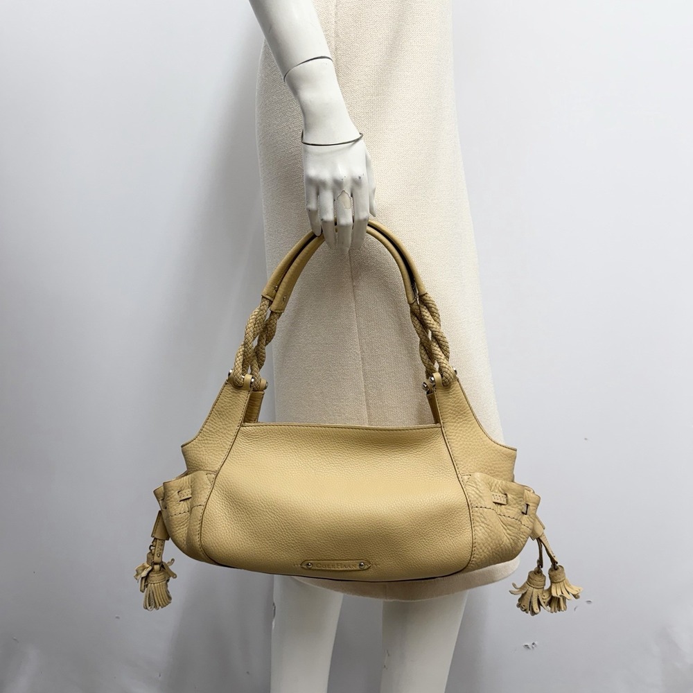 Cole Haan Leather Village SPO6 Purse Bag Dark Beige  Great for Travel & Everyday